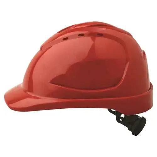 Pro Choice Hard Hat (V9) - Vented, 6 Point Ratchet Harness  - HHV9R PPE Pro Choice RED